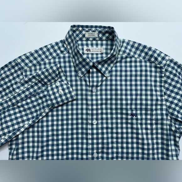 Onward Reserve Other - Onward Reserve Performance Button Down Shirt Mens Size Medium Blue Ivory Checked